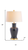 29" Navy Blue And Gold Urn Bedside Lamp With Drum Shade