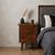 20" Brown Solid Wood Two Drawer Nightstand
