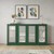 65" Green Solid Wood Two Drawer Sideboard With Four Glass Doors