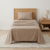 Three Piece Light Brown Cotton Twin Sheet Set
