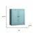 32" Aqua Solid Wood Accent Cabinet With Two Doors