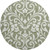 8' Fern Green And Beige Floral Washable Round Rug With UV Protection