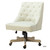 Ivory Tufted Back Linen Style Rolling Office Chair
