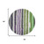 8' Gray Purple And Green Striped Washable Round Rug With UV Protection