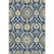 8' X 10' Navy Blue Gold And Beige Floral Washable Area Rug With UV Protection