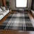 10' X 14' Black Ivory And Gold Plaid Washable Area Rug With UV Protection