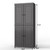 32" Gray Solid Wood Free Standing Four Door Linen Cabinet