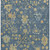 5' X 8' Navy Blue And Gold Floral Washable Area Rug With UV Protection