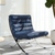 Tufted Leather and Upholstered Folding Lounge Chair