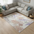 10' X 14' Cinnamon Ivory And Plum Geometric Washable Area Rug With UV Protection