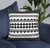 20" Black And Ivory Geometric Cotton Blend Throw Pillow Cover