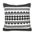20" Black And Ivory Geometric Cotton Blend Throw Pillow Cover