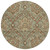 8' Green And Linen Round Floral Washable Indoor Outdoor Area Rug