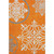 3' X 5' Orange Ivory And Gray Floral Medallion Washable Area Rug With UV Protection