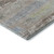8' Taupe Blue And Green Striped Washable Round Rug With UV Protection