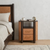23" Espresso And Mocha Solid Wood Woven Texture Two Drawer Nightstand