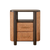 23" Espresso And Mocha Solid Wood Woven Texture Two Drawer Nightstand