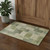 3' X 5' Artichoke Green And Beige Geometric Washable Area Rug With UV Protection