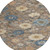 8' Khaki And Brown Round Floral Washable Indoor Outdoor Area Rug