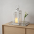 12" White Glass Floor Candelabra Candle Holder