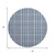 8' Navy Blue Ivory And Gray Plaid Washable Round Rug With UV Protection