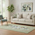 5' X 8' Artichoke Green Beige And Ivory Geometric Washable Area Rug With UV Protection