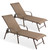 Set of Two Brown Aluminum Six Position Adjustable Outdoor Stacking Chaise Lounges