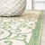 10' Cream And Green Geometric Indoor Outdoor Runner Rug
