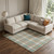 9' X 12' Taupe Ivory And Teal Plaid Washable Area Rug With UV Protection