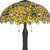 29" Bronze Abstract Two Light Round Tiffany Lamp With Dome Shade