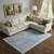9' X 12' Blue And Gray Oriental Washable Area Rug With UV Protection
