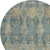 8' Green And Gray Round Floral Medallion Washable Indoor Outdoor Area Rug