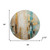 8' Beige And Teal Abstract Washable Round Rug With UV Protection