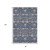 8' X 10' Navy Blue Brown And Beige Floral Washable Area Rug With UV Protection