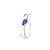 34" Blue And Gold Metal Birds Garden Accents Accessories