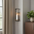 20" Black And Bronze Distressed Geometric Metal And Glass Wall Sconce Candle Holder