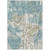 8' X 10' Teal Blue And Silver Floral Washable Indoor Outdoor Area Rug