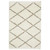 10' X 13' Ivory Tan And Gray Diamond Shag Area Rug With Fringe