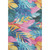 10' X 14' Sky Blue Pink And Gold Floral Washable Area Rug With UV Protection
