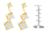 14K Yellow Gold 1 cttw Princess Cut Diamond Earrings (H-I, SI1-SI2)
