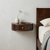 16" Walnut Solid Wood Round One Drawer Floating Nightstand