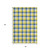 5' X 8' Yellow Navy Blue And Ivory Plaid Washable Area Rug With UV Protection
