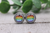Teach Love Inspire Rainbow Apple | Glass Stud Earrings | Hypoallergenic