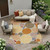 10' X 14' Orange And Copper Geometric Washable Indoor Outdoor Area Rug