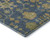 3' X 5' Navy Blue And Gold Floral Washable Area Rug With UV Protection