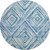 8' Blue Green And Ivory Geometric Washable Round Rug With UV Protection