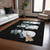 5' X 8' Black Denim Blue And Ivory Snowmen Washable Indoor Outdoor Area Rug