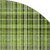 8' Green Gray And Ivory Plaid Washable Round Rug With UV Protection