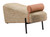 46" Beige and Black Faux Leather Fabric and Steel Upholstered Bench
