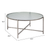 41" Silver Glass and Steel Round Coffee Table